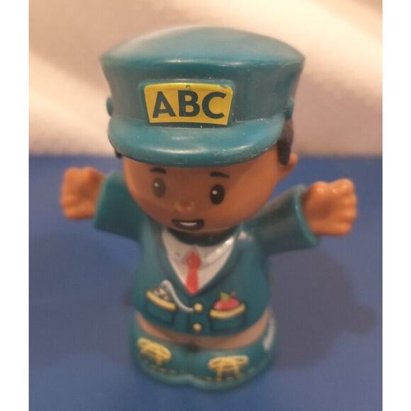 Fisher-Price Little People Train Conductor Child in Winter Hat Older Vehicle - Picture 7 of 12